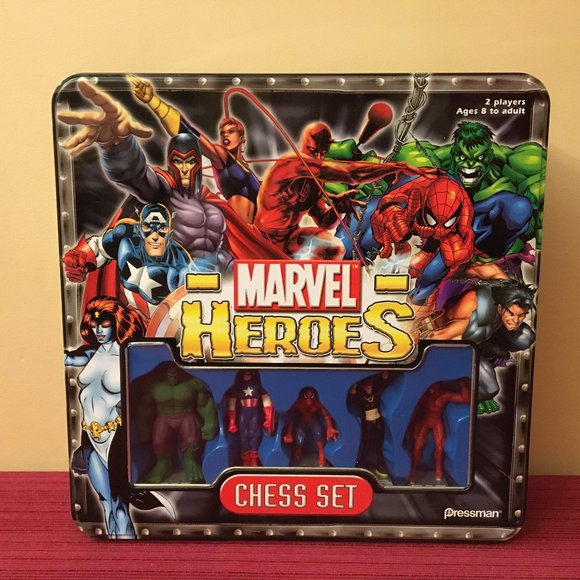 Marvel Other - 2003 Marvel Heroes Chess Set / Tin Box / 100% Complete